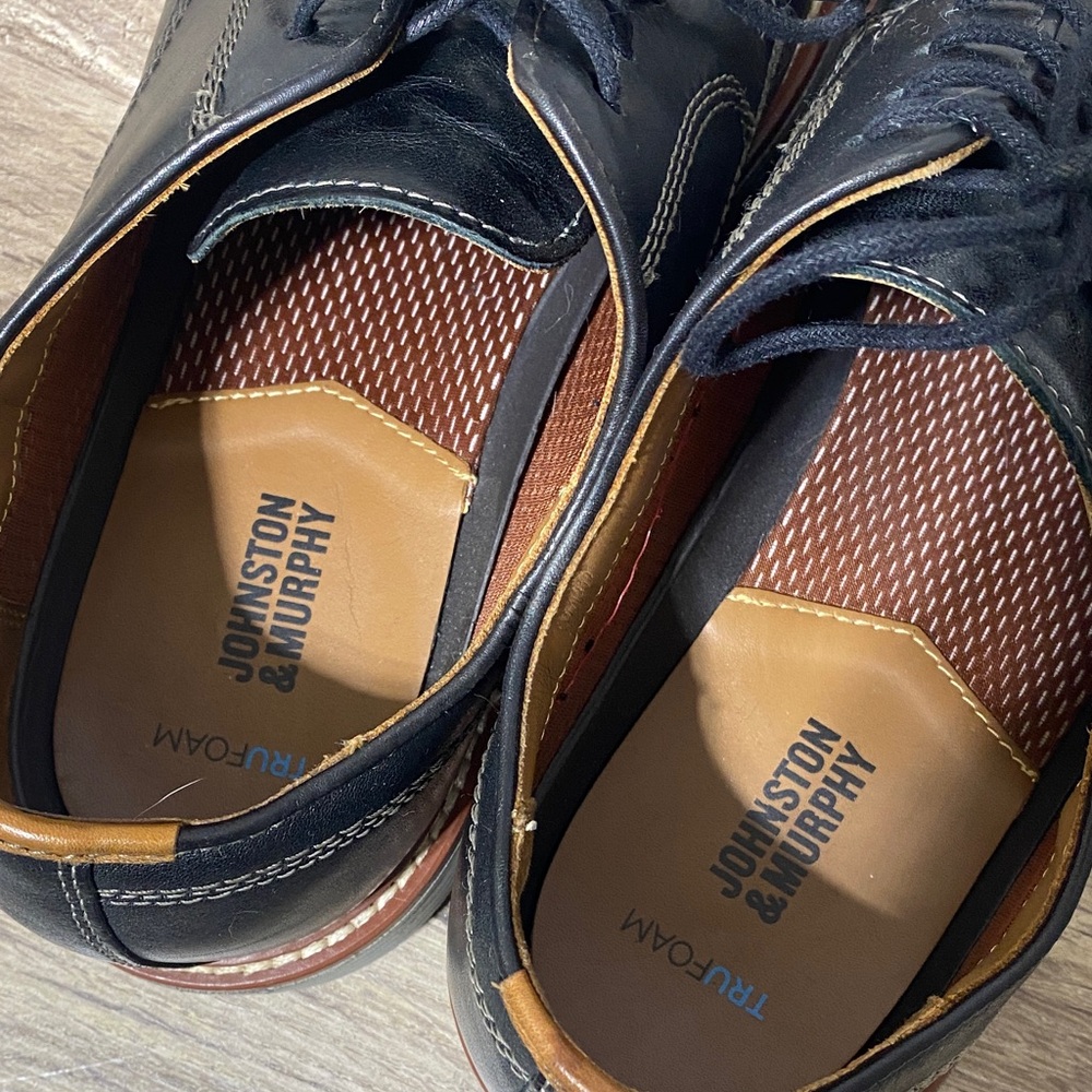 Johnson & Murphy Black Leather Men's Oxfords - Picture 5 of 8
